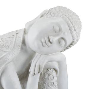 Statue Bouddha assis 60 cm Blanc - Matière plastique - Pierre - 38 x 60 x 37 cm
