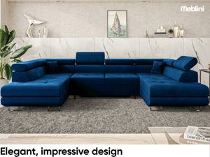 Ecksofa Carl U-Form Blau