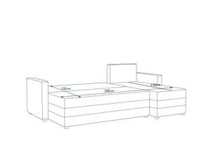 Ecksofa PALI Schwarz - Ecke davorstehend rechts