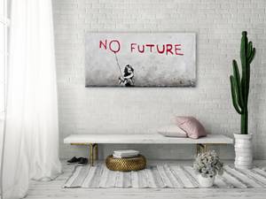 Acrylbild handgemalt Banksy's No Future Rot - Massivholz - Textil - 120 x 60 x 4 cm