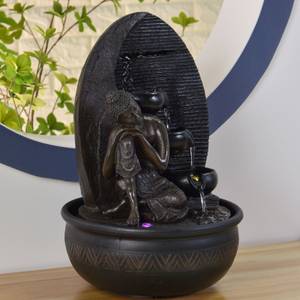 Zimmerbrunnen Buddha Grace Braun - Kunststoff - 26 x 40 x 26 cm