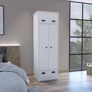 armoire Falkland Blanc - Bois manufacturé - Matière plastique - 60 x 179 x 51 cm