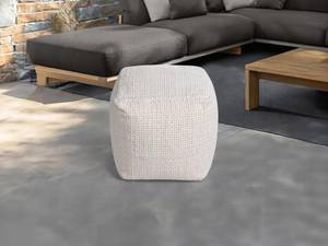 Pouf LABERDEN Blanc - Textile - 40 x 40 x 40 cm