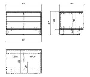 Lowboard CAYMAN Schwarz - Holzwerkstoff - 70 x 46 x 48 cm