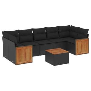 Garten-Sofagarnitur -K-4440 ( 8-tlg ) Schwarz - Massivholz - 69 x 62 x 62 cm