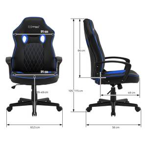 Gamingstuhl mit Wippfunktion Schwarz - Blau