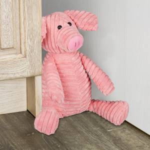 Türstopper Schwein sitzend Pink - Naturfaser - Textil - 25 x 26 x 15 cm