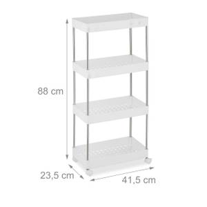 Meuble de rangement Argenté - Blanc - Métal - Matière plastique - 42 x 88 x 24 cm