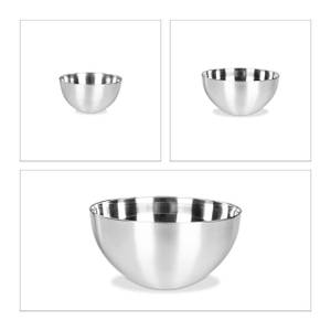 Rührschüssel Set 3-teilig Silber - Metall - 29 x 15 x 29 cm