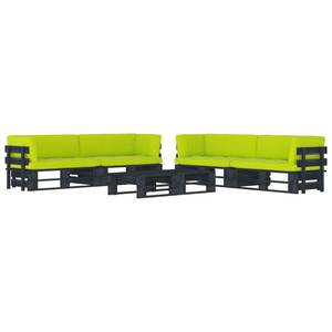 Salon de jardin 3016503-4 (lot de 6) Noir - Vert clair