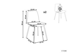 Esszimmerstuhl LOOMIS 2er Set Grau - Hellgrau