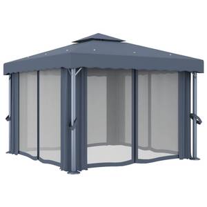 Pavillon mit Vorhang 3000568 Anthrazit - 300 x 265 cm