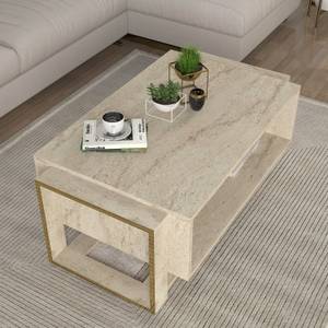 Couchtisch Granit Optik Beige - Holzwerkstoff - 107 x 41 x 60 cm