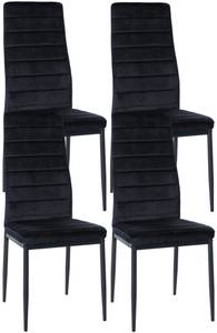 chaise salle à manger Mayfair Lot de 4 Noir - Fourrure synthétique