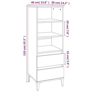 Highboard DE9855 Eiche Schwarzbraun Dekor