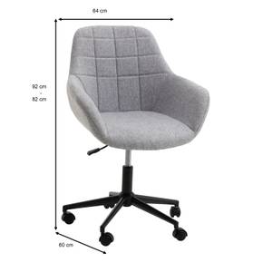 Chaise de bureau YANKEE Gris - Textile - 65 x 88 x 62 cm