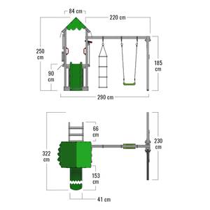 Spielturm FriendlyFrenzy Dunkelgrün