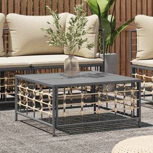 Gartentisch DE560 Grau - Rattan - 70 x 70 x 70 cm