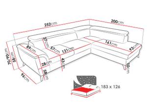 Ecksofa Aldeia Creme - Ecke davorstehend links