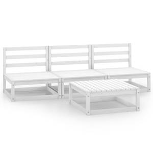 Garten-Lounge-Set (4-teilig) 3009876-1 Weiß - Massivholz - Holzart/Dekor - 70 x 30 x 70 cm