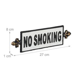 Nicht Rauchen Schild Schwarz - Gold - Weiß - Metall - 27 x 8 x 1 cm