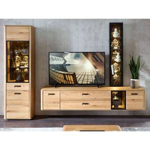 Wohnwand Morena 20 mit LED Braun - Massivholz - Holzart/Dekor - 295 x 205 x 45 cm