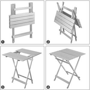 Campingtisch Oliver Grau - Metall - 47 x 60 x 51 cm