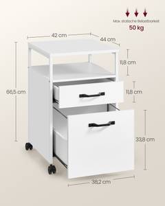 Aktenschrank Boss Weiß - Holzwerkstoff - 42 x 67 x 44 cm