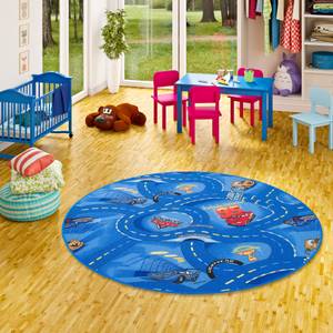 Kinder und Spielteppich Disney Cars Rund Blau - Textil - 133 x 1 x 133 cm