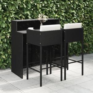 Garten-Bar-Set (3-teilig) 3012238 Schwarz