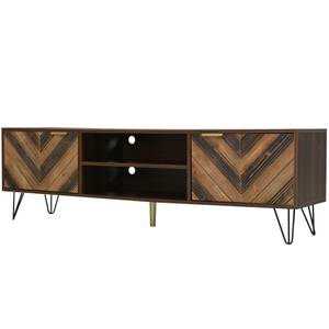 Buffet TV Aphrodite Ⅴ Marron - Bois manufacturé - Métal - 38 x 48 x 157 cm