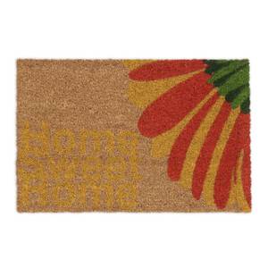 Fußmatte Kokos mit Spruch Braun - Rot - Gelb - Naturfaser - Kunststoff - 60 x 2 x 40 cm