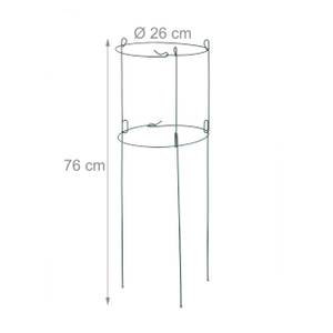 Tuteurs ronds en lot de 10 Vert - Métal - 26 x 76 x 26 cm