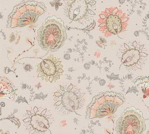 Vliestapete Floral Beige Rosa Grau Rot Beige