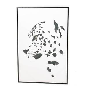 Tableau Léopard de profil x Blanc - Textile - 4 x 80 x 121 cm