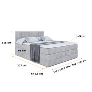 Boxspringbett EDITA KING Grau - Breite: 140 cm