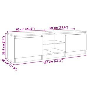 TV-Schrank 3009188 Raucheiche Dekor - 30 x 120 cm