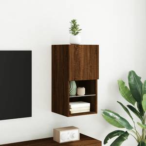 TV-Schrank mit LED-Leuchten D820 Eiche Schwarzbraun Dekor