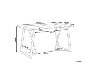 Table de salle à manger TACOMA Noir - Marron - Verre - 140 x 76 x 80 cm