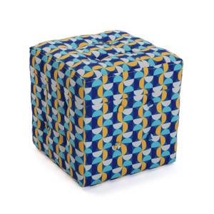 Puffhocker Klee Blau - Massivholz - Textil - 35 x 35 x 35 cm