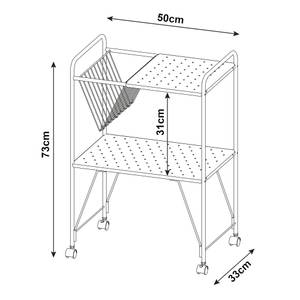 Servierwagen Austrheim Schwarz - Metall - 50 x 73 x 33 cm