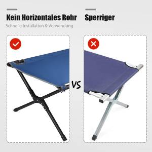 Campingbett OP70269 Blau - Metall - 67 x 42 x 190 cm