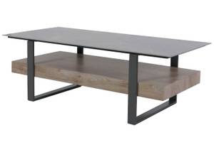 Couchtisch L88 Grau - Kunststein - Holzwerkstoff - Metall - Holz teilmassiv - 120 x 43 x 60 cm