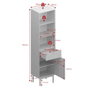 Vitrine Soma Partiellement en pin massif - Pin foncé / Noir