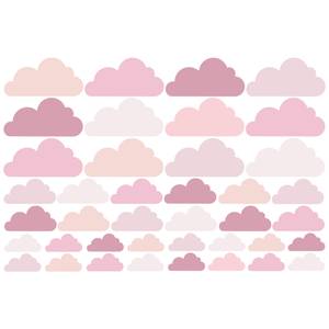 Wandtattoo - 40 Wolken Rosa Set 125 x 90 cm