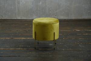 Hocker MARA Polsterhocker Pouf velvet Grün - Metall - 40 x 40 x 40 cm