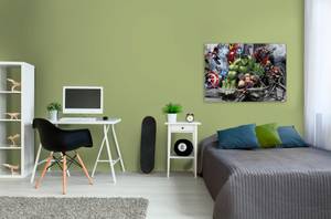 Leinwand Avengers Im Kampf Holzwerkstoff - Textil - Holz teilmassiv - 50 x 50 x 70 cm