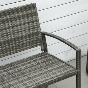 Sitzbank in Rattanoptik 867-022GY Grau - Polyrattan - 60 x 85 x 122 cm