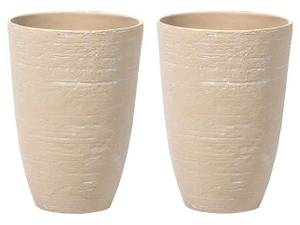 Cache-pot d'extérieur CAMIA Beige - Diamètre : 35 cm - Lot de 2