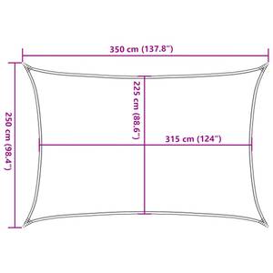 Sonnensegel 3016419-11 Hellgrau - 250 x 350 cm